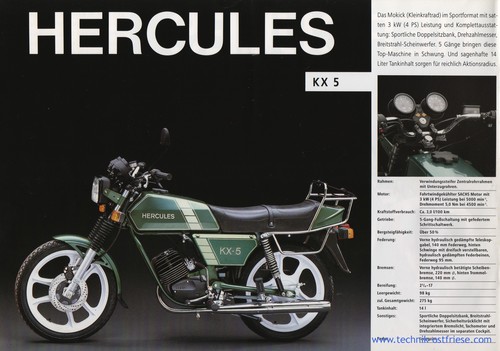 Hercules Prospekt 1992 Mofas Mopeds KX 5