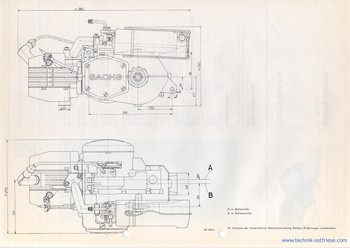 SACHS 504/1 A Motorblock | Zeichnung | Maße

