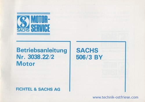 SACHS 506/3BY Betriebsanleitung