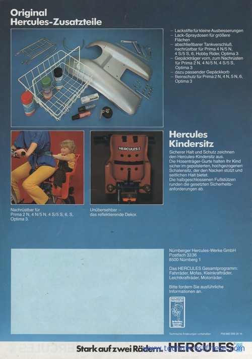 Original Hercules-Zusatzteile
