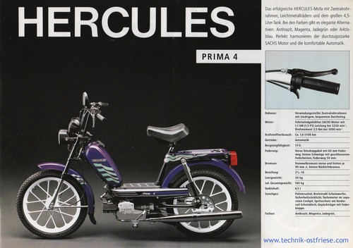 HERCULES PRIMA 4 | Prospekt-Bild | Technische Daten

