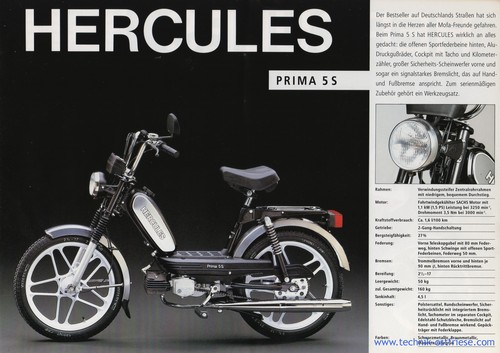 HERCULES PRIMA 5 S | Prospekt-Bild | Technische Daten
