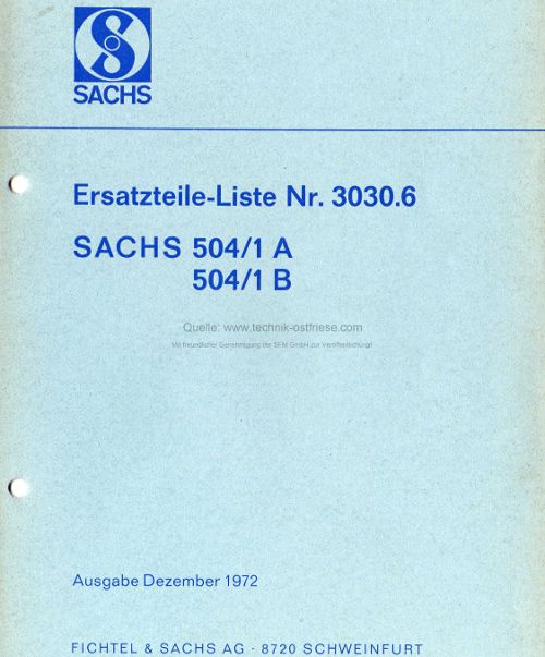 Ersatzteile-Liste SACHS 504/1 A | 504/1 B
