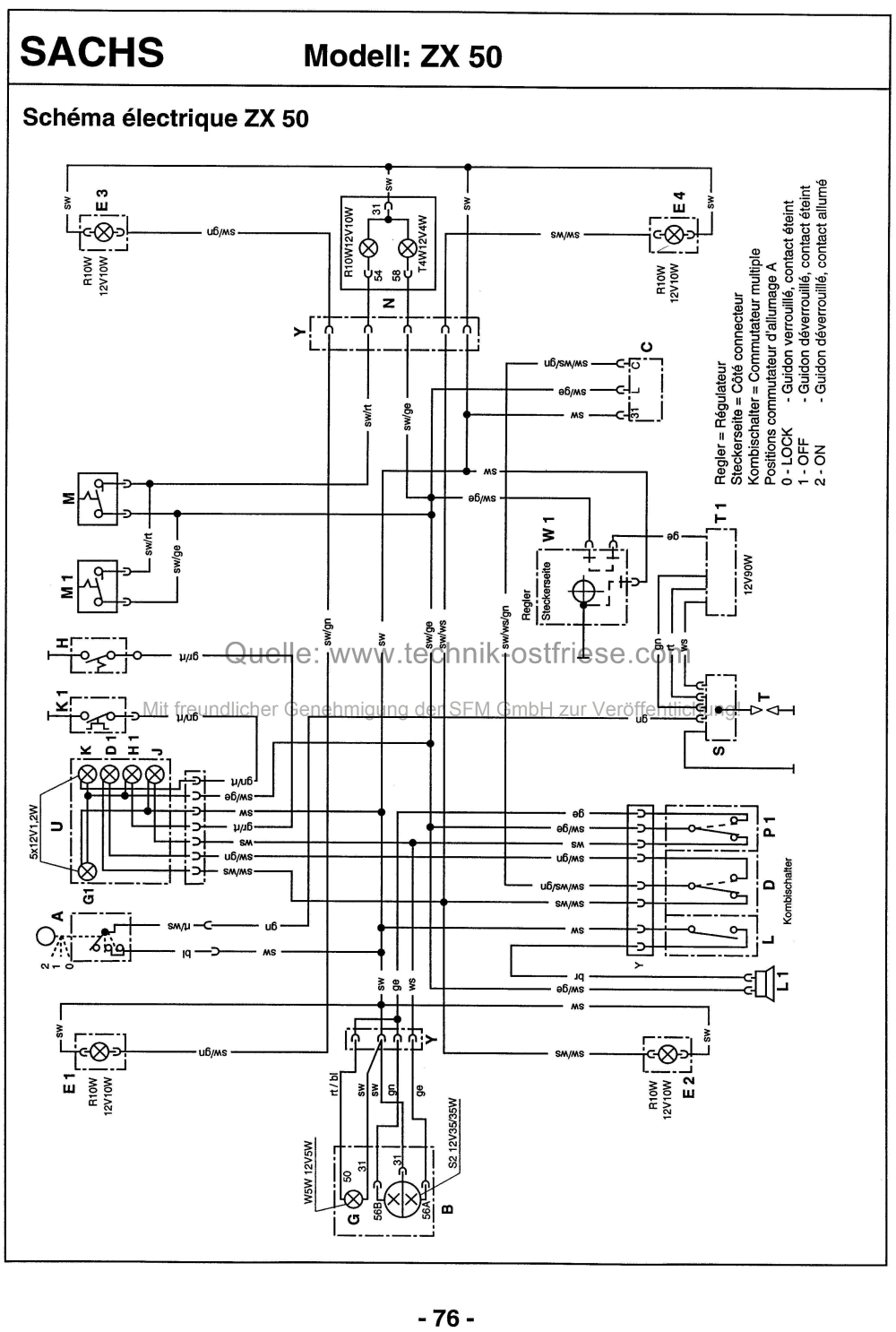Schaltplan ZX 50 - Französisch